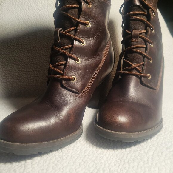 Timberland Women's Stratham Heights Fold Leather Boots Rich Brown - Sz 7.5 (US) - Picture 5 of 12